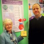 Alistair Millar and June Howsam raising funds for the Newark Hospital Dementia Ward Appeal