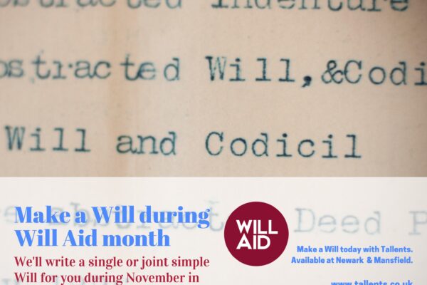 Tallents Solicitors have launched Will Aid again