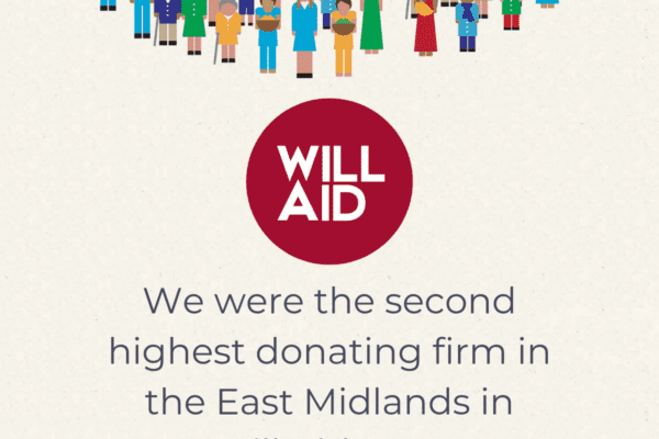 Tallents Solicitors were the second highest donating firm in the East Midlands for Will Aid 2021