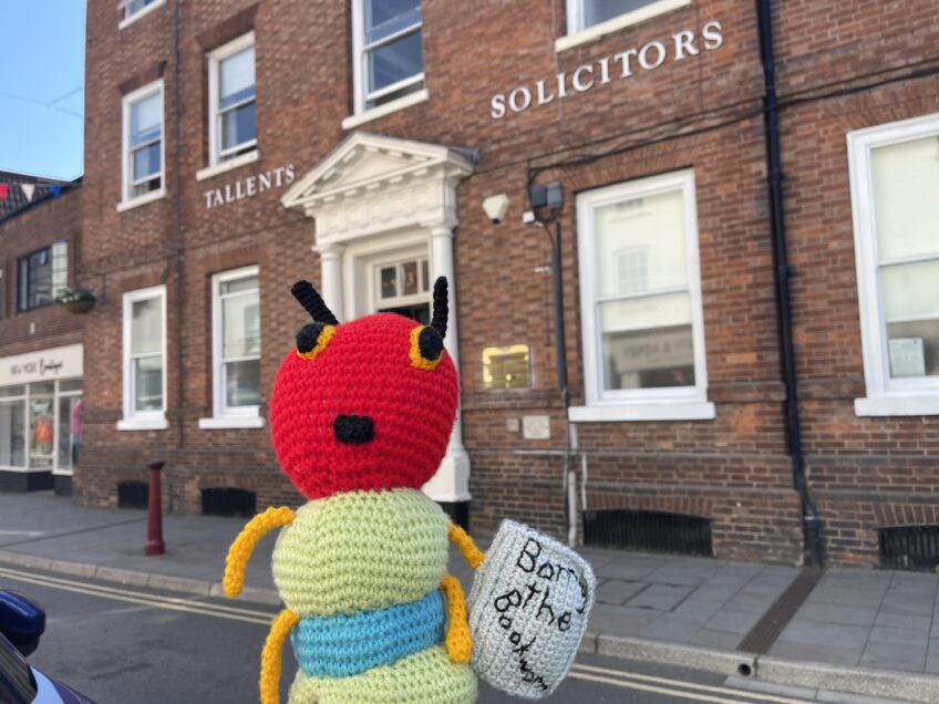 Barry the Bookworm visited sponsors of Newark Book Festival, Tallents Solicitors