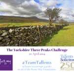 TeamTallents will be taking on the Yorkshire Three Peaks Challenge in aid of the Rosie May Foundation