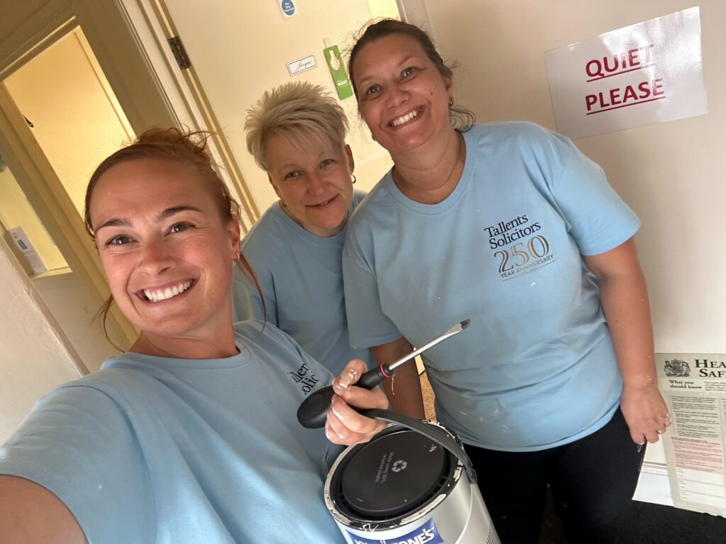 Tallents Solicitors staff helping out at SHE UK as part of their 250 Anniversary Celebrations