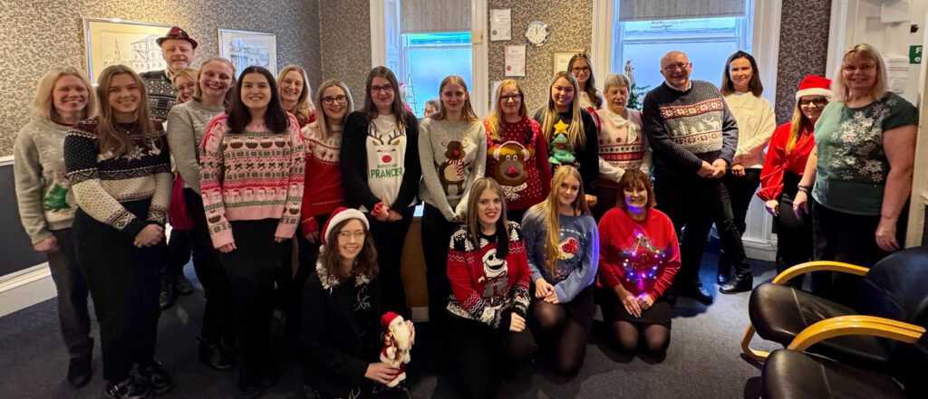 The team at Tallents Solicitors in Newark took part in Christmas Jumper Day 2024