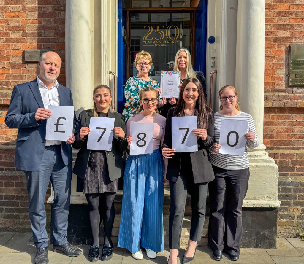 Tallents Solicitors raises £7,870 for Will Aid in 2024