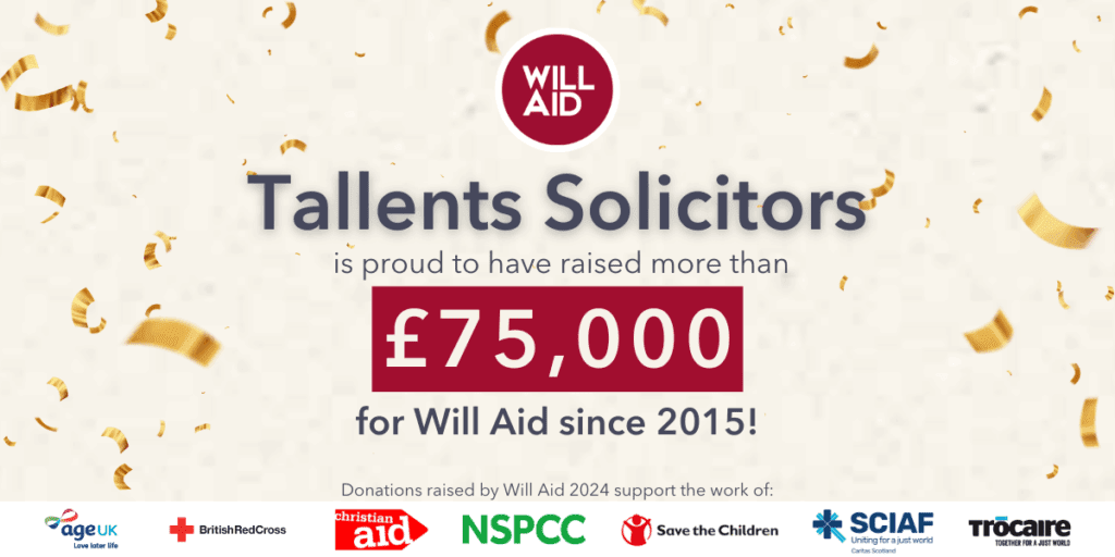 Tallents Solicitors has raised over £78,000 for Will Aid since 2015