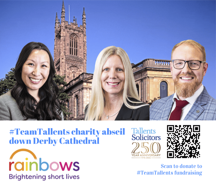 TeamTallents 2026 Derby Cathedral Charity Abseil for Rainbows Hospice East Midlands